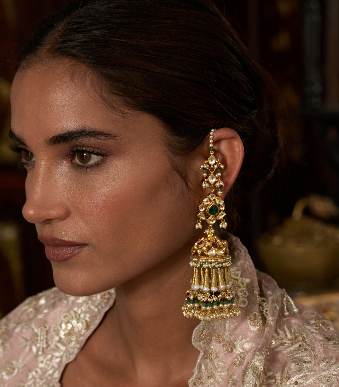 SHIFA GREEN KUNDAN JHUMKA