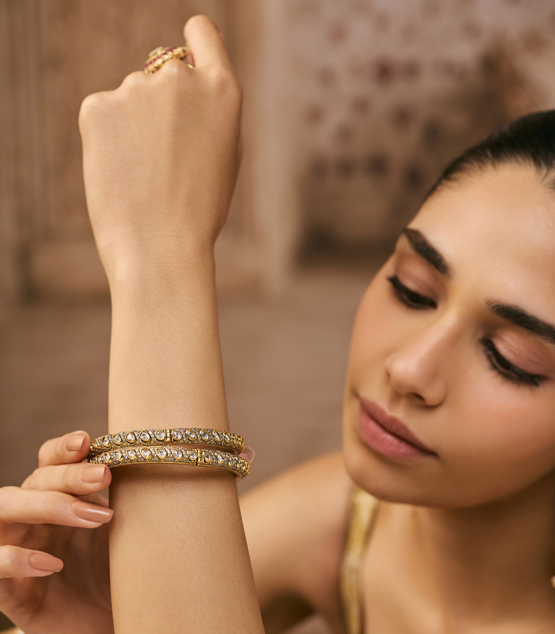 AVLEEN ANTIQUE FINISH POLKI BANGLES