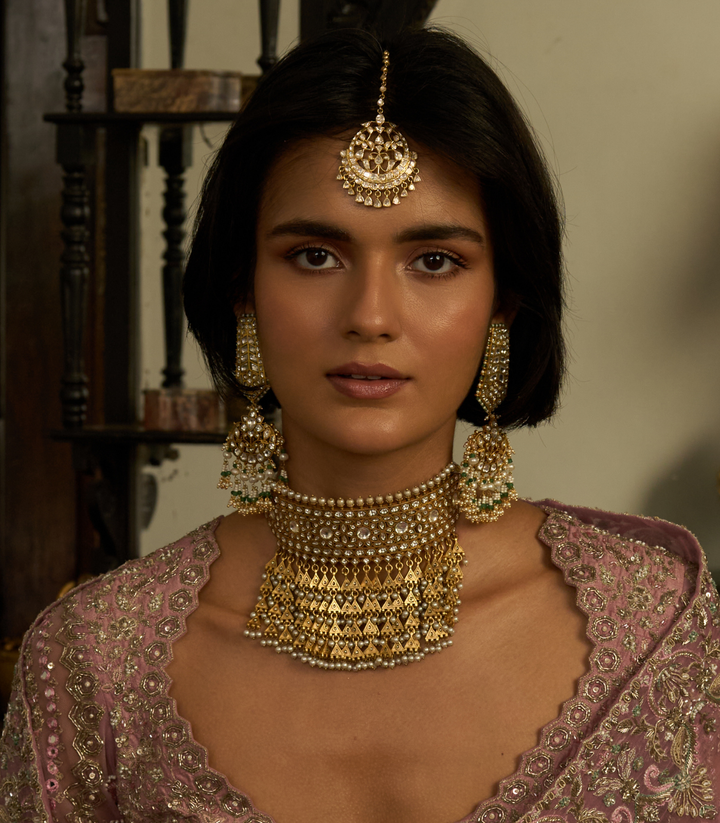 AZHA GOLD PLATED  KUNDAN CHOKER