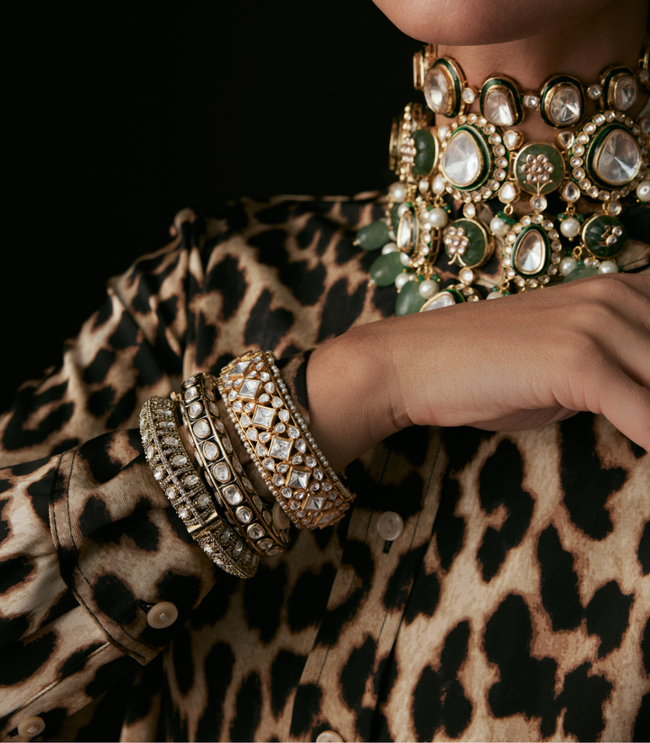 ALISA GOLD PLATED MOISSANITE BANGLES