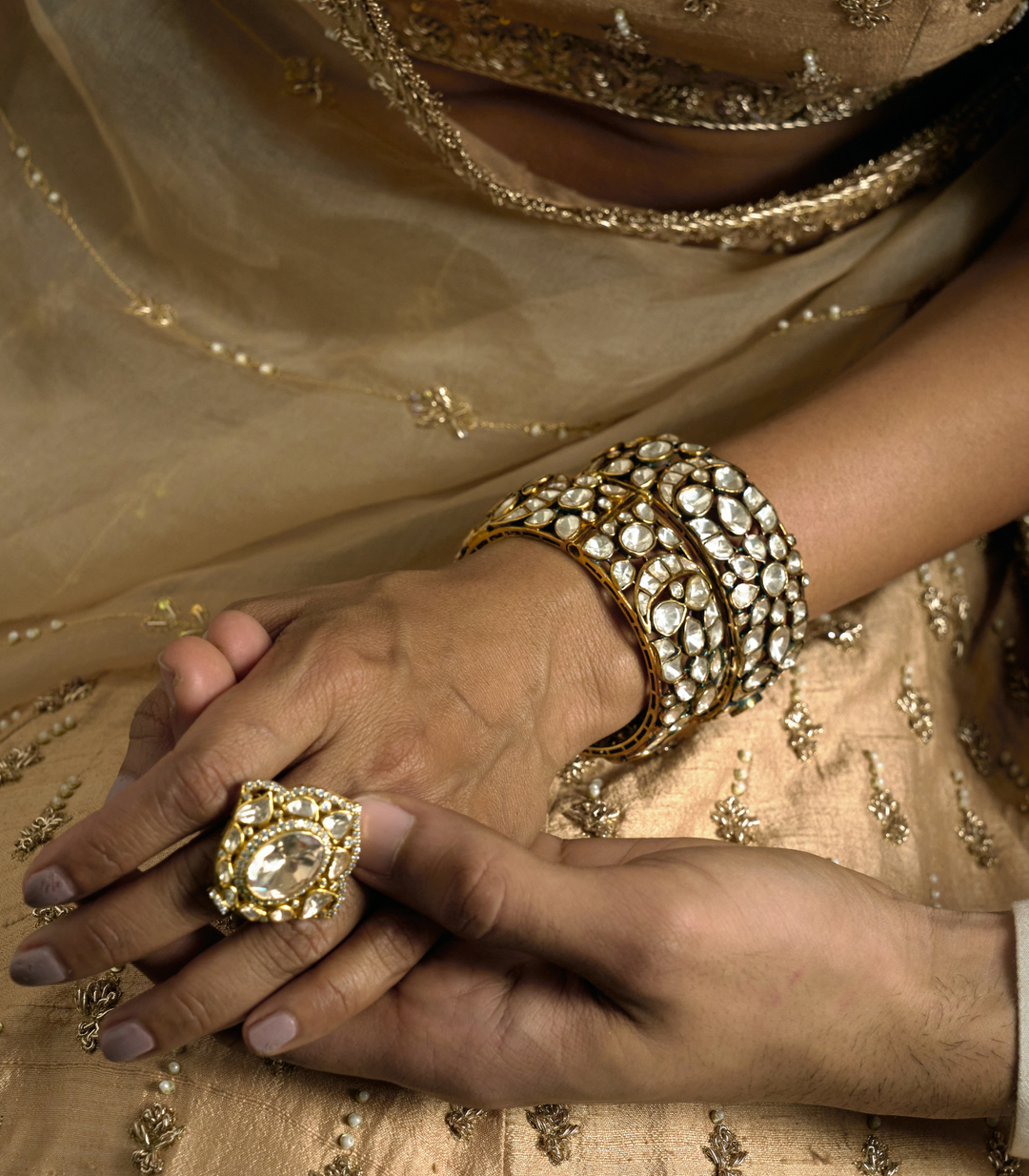 KINJAL GOLD PLATED MOISSANITE BANGLES