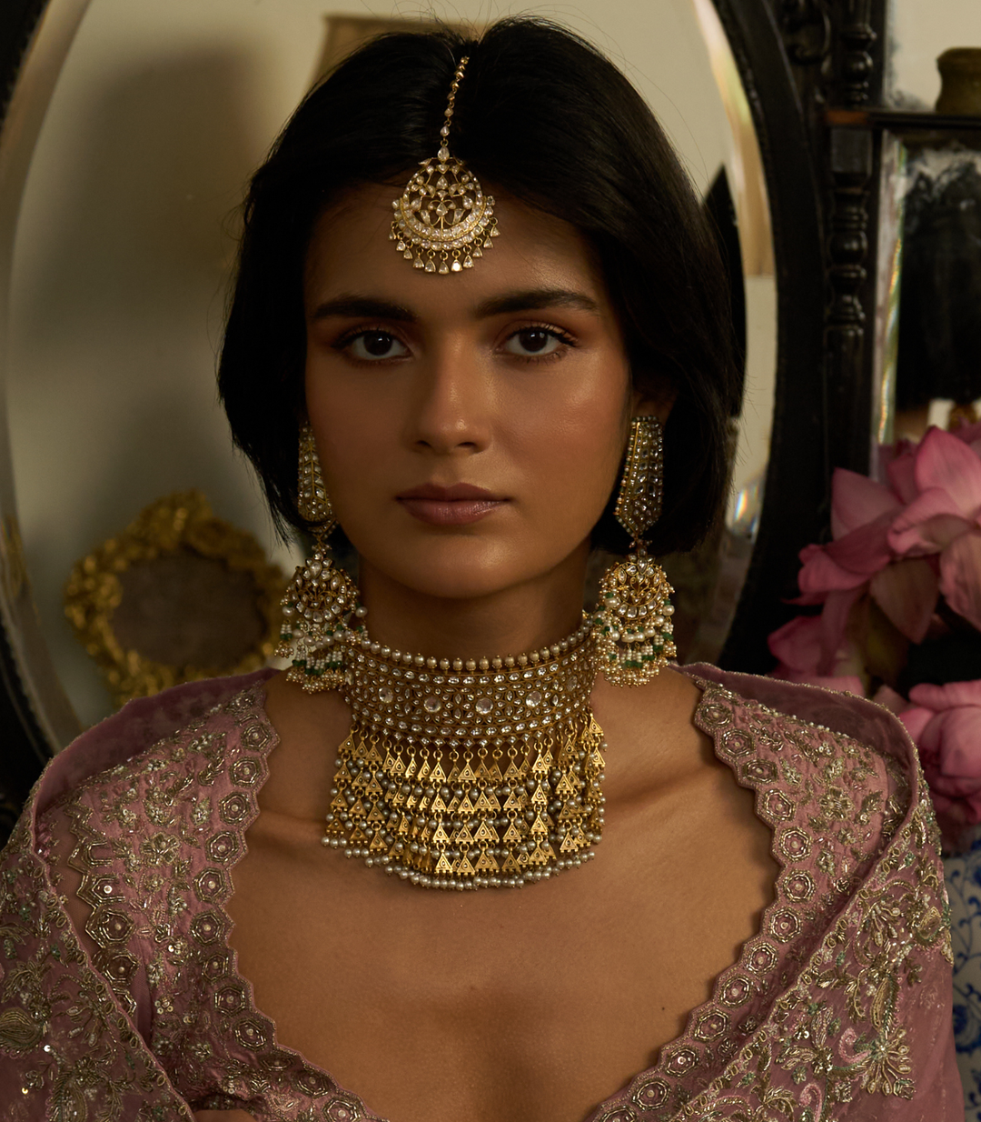 AZHA GOLD PLATED  KUNDAN CHOKER