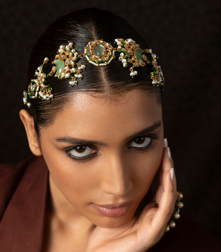 MAIYA GREEN KUNDAN SHEESH PECH