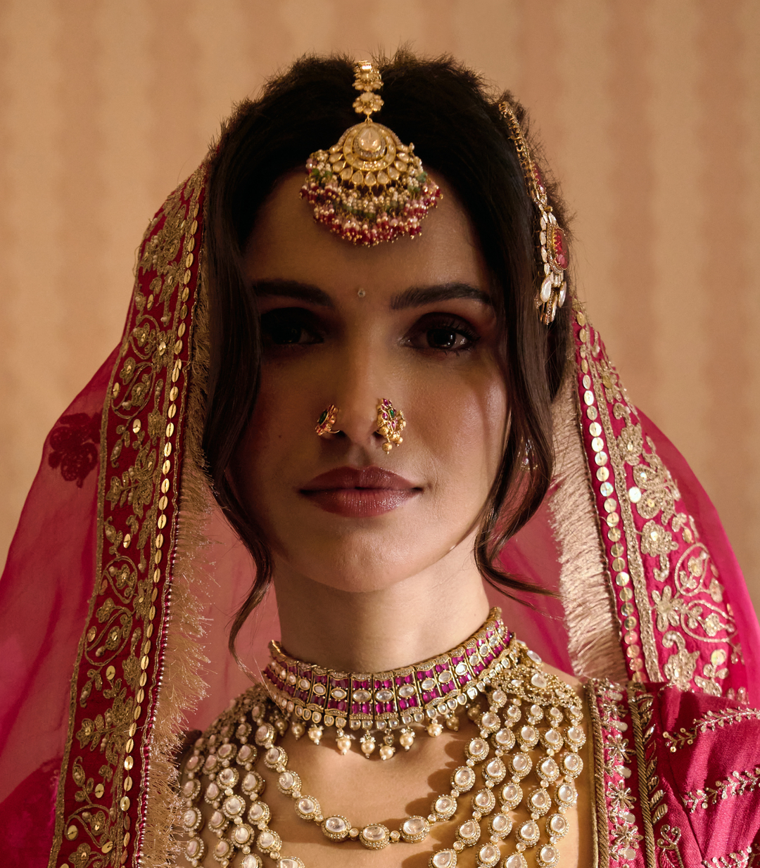 APRAJITA RED & GREEN MOISSANITE TIKA