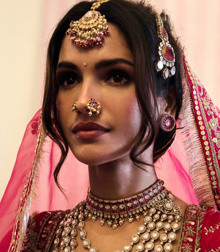 JIVIKA RED POLKI NECKLACE SET