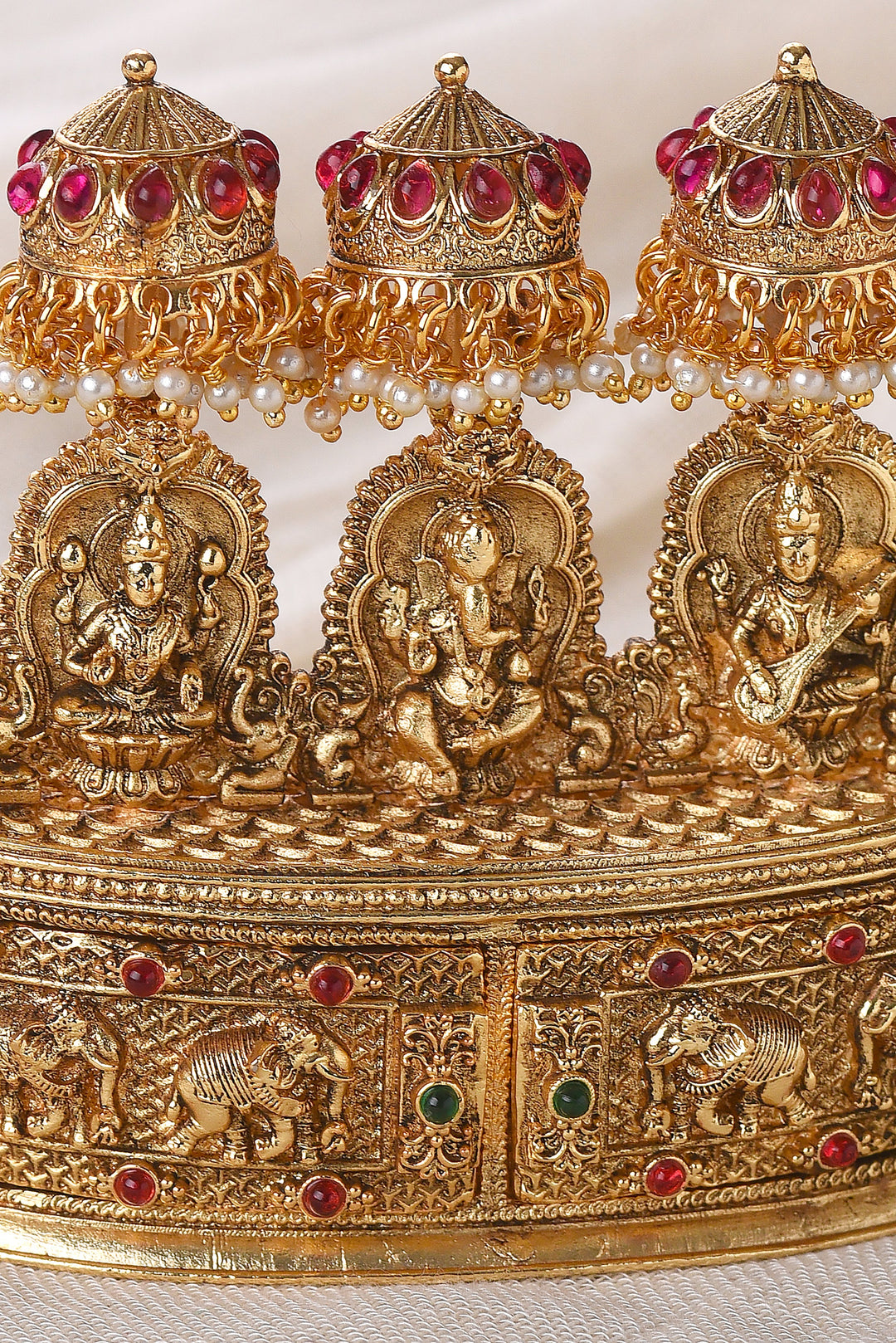 GOLD PLATED GANESH LAKSHMI SINDOOR BOX