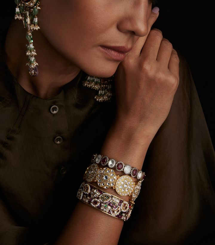 SAISHA GOLD KUNDAN BANGLES