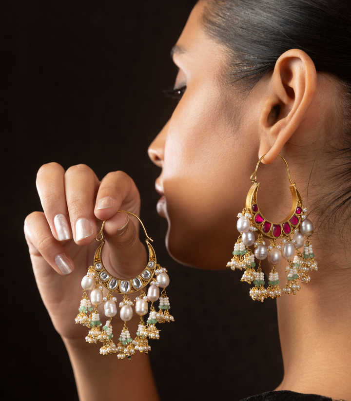 KAUSHINI TURQUOISE REVERSIBLE CHANDBALI