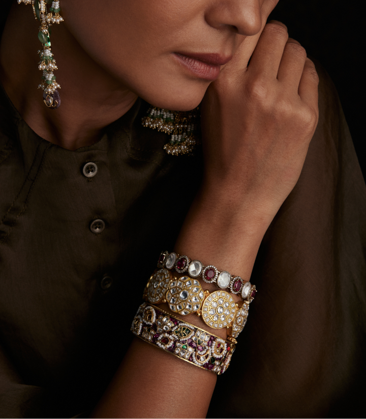RIYA RED POLKI BANGLES