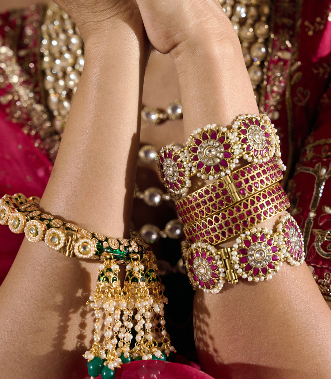 AVNI RED KUNDAN BANGLES