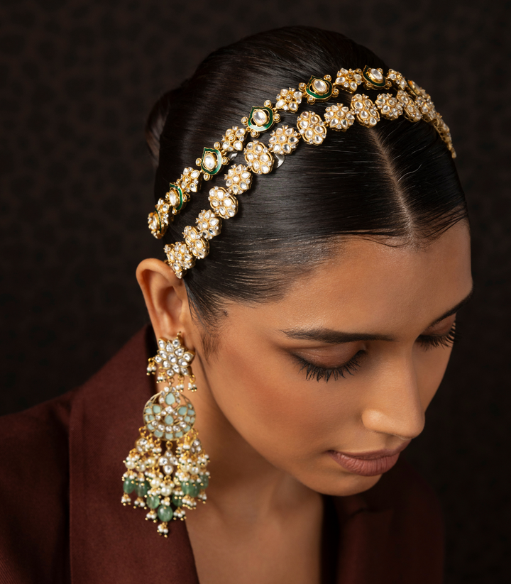 APARNA GOLD PLATED POLKI SHEESH PECH