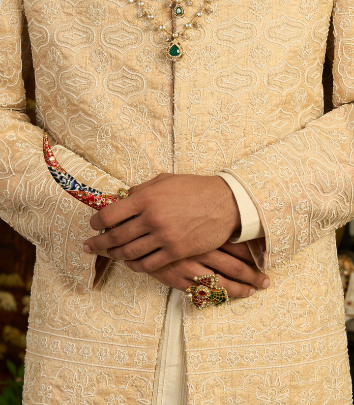 ATHARVA RED & BLUE MOISSANITE KATAR