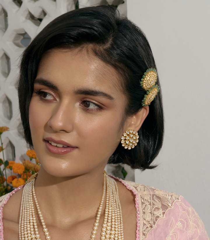 URVI GOLD PLATED MOISSANITE STUD