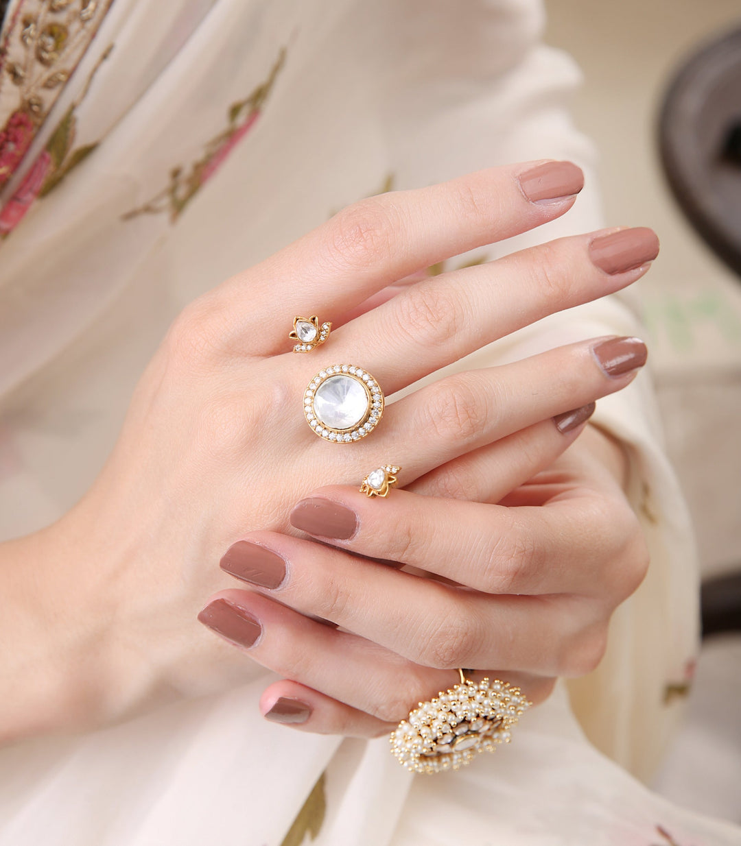 HINAL DOUBLE FINGER POLKI RING