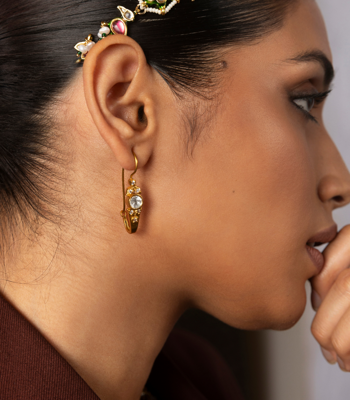 ANANMIKA GOLD PLATED POLKI STUD