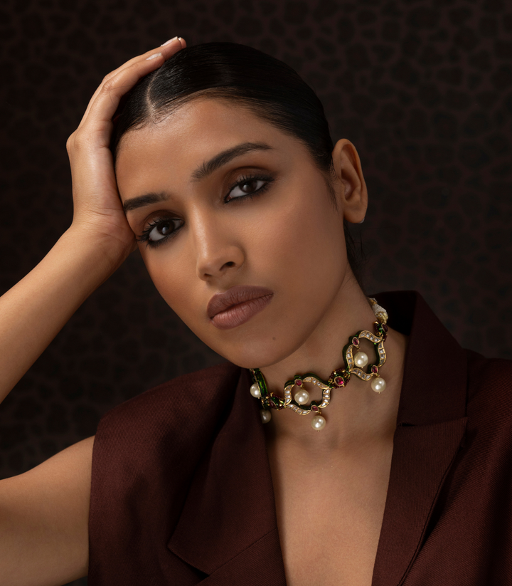 HAMSIKA RED KUNDAN CHOKER