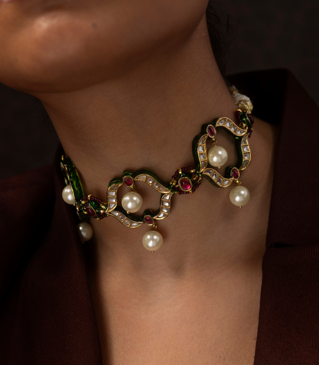 HAMSIKA RED KUNDAN CHOKER