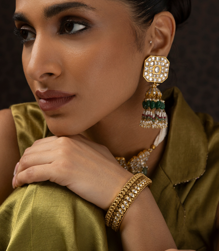 VIDYA GOLD PLATED POLKI BANGLES