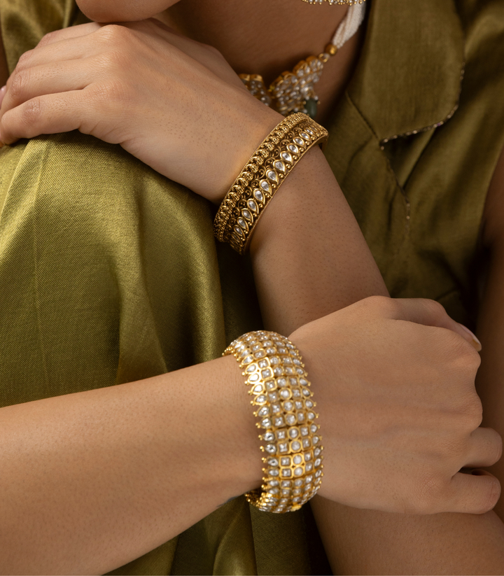 CHANDNI GOLD PLATED KUNDAN BANGLES