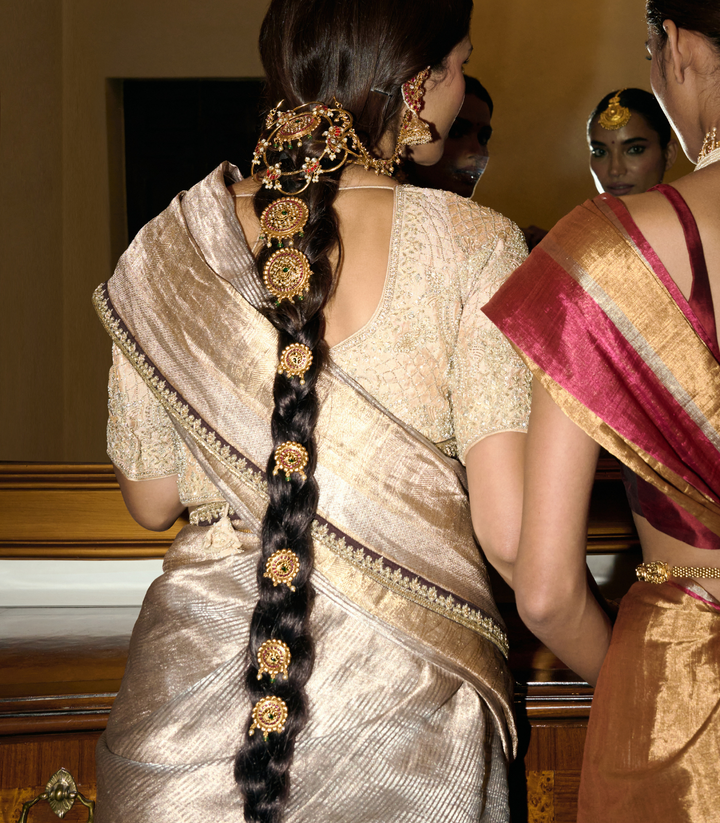 SAANVI RED & GREEN  GOLD PLATED CHOTI