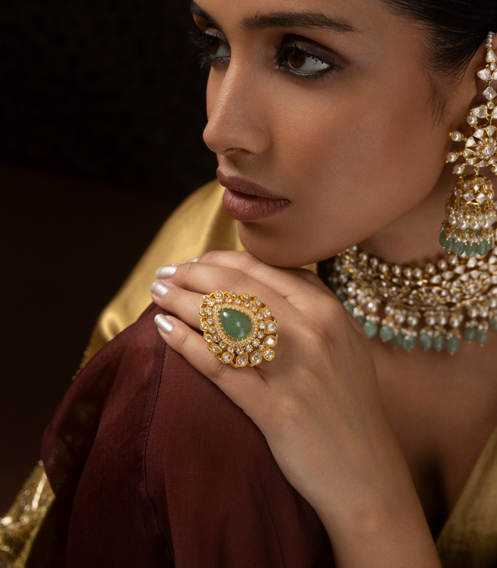 RAJVI GREEN MOISSANITE RING