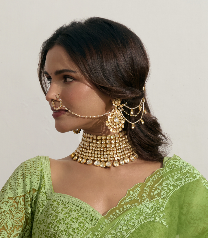 NITYA GOLD PLATED  MOISSANITE  NECKLACE SET