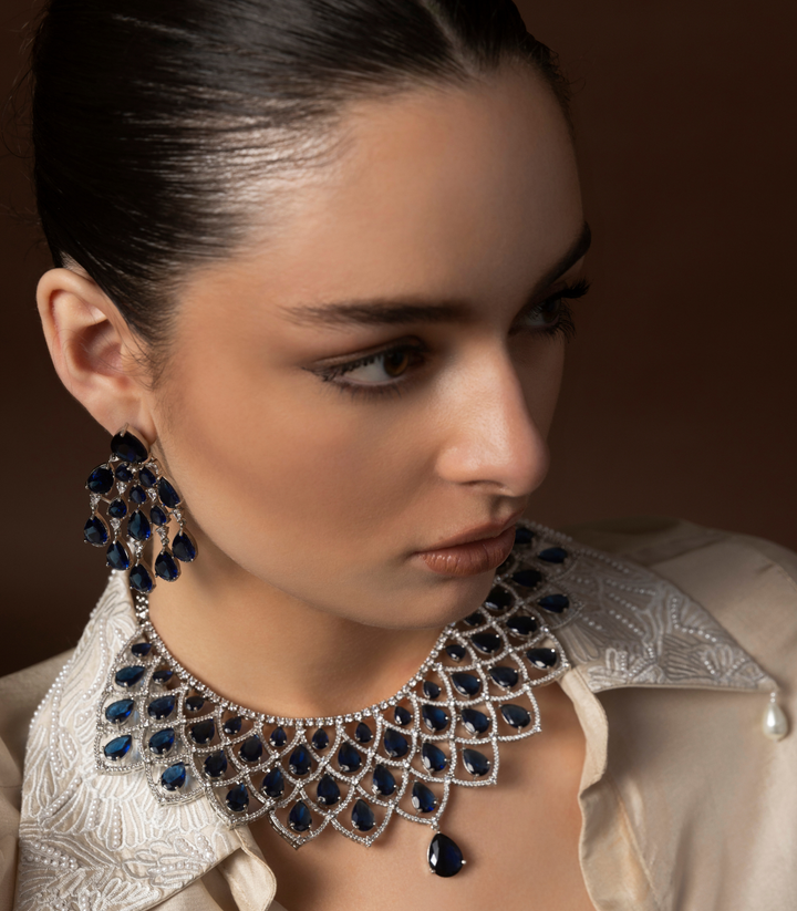 MAHI BLUE ZIRCON NECKLACE SET