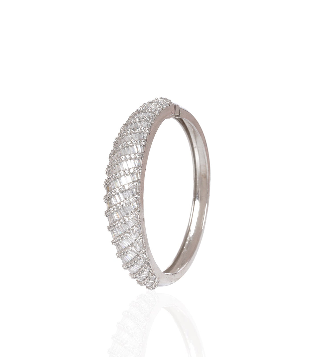 SILVER ZIRCON OPENABLE  BANGLES