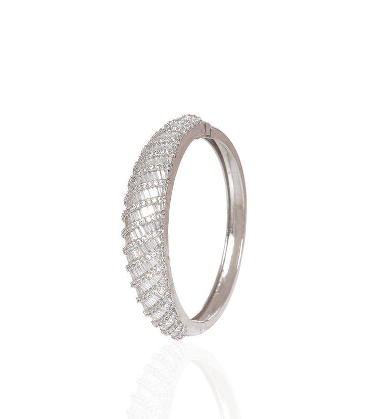 SILVER ZIRCON OPENABLE  BANGLES