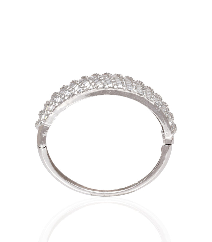 SILVER ZIRCON OPENABLE  BANGLES