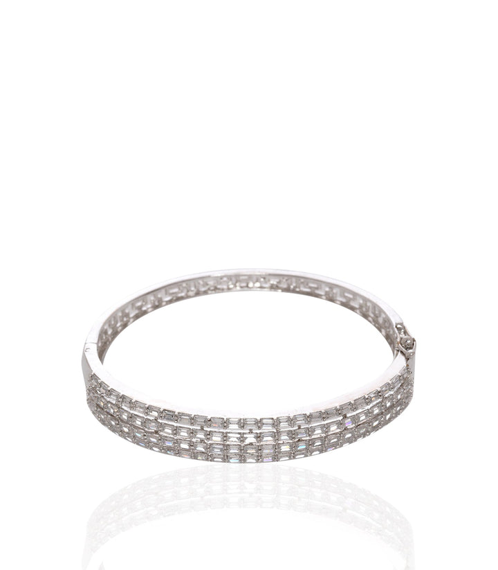 WHITE FINISH ZIRCON BANGLES