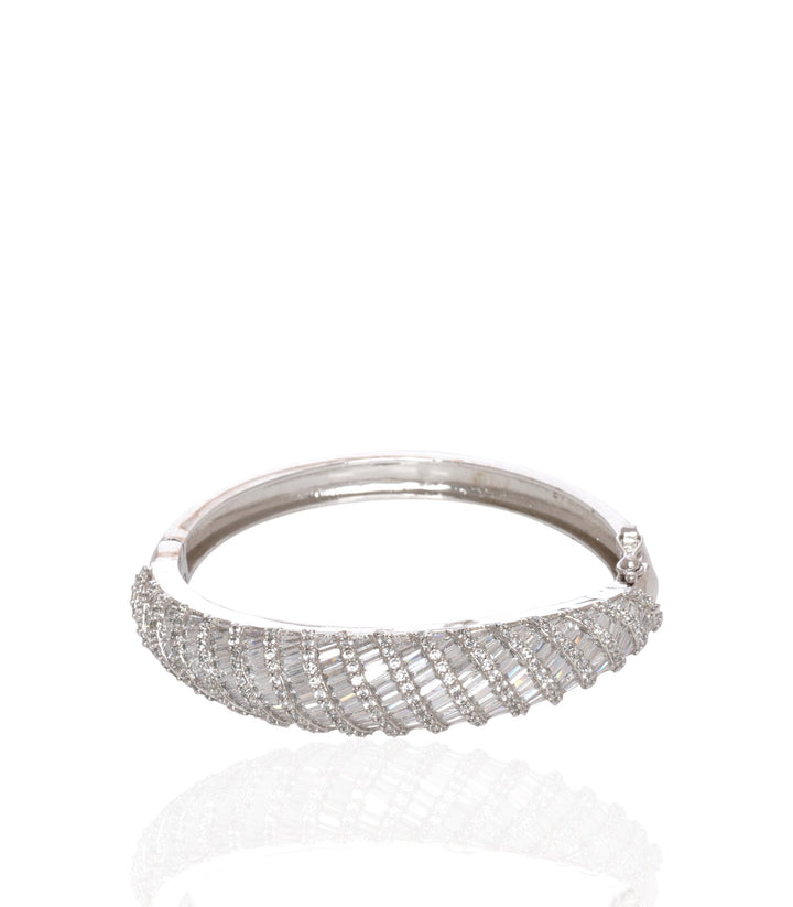 SILVER ZIRCON OPENABLE  BANGLES