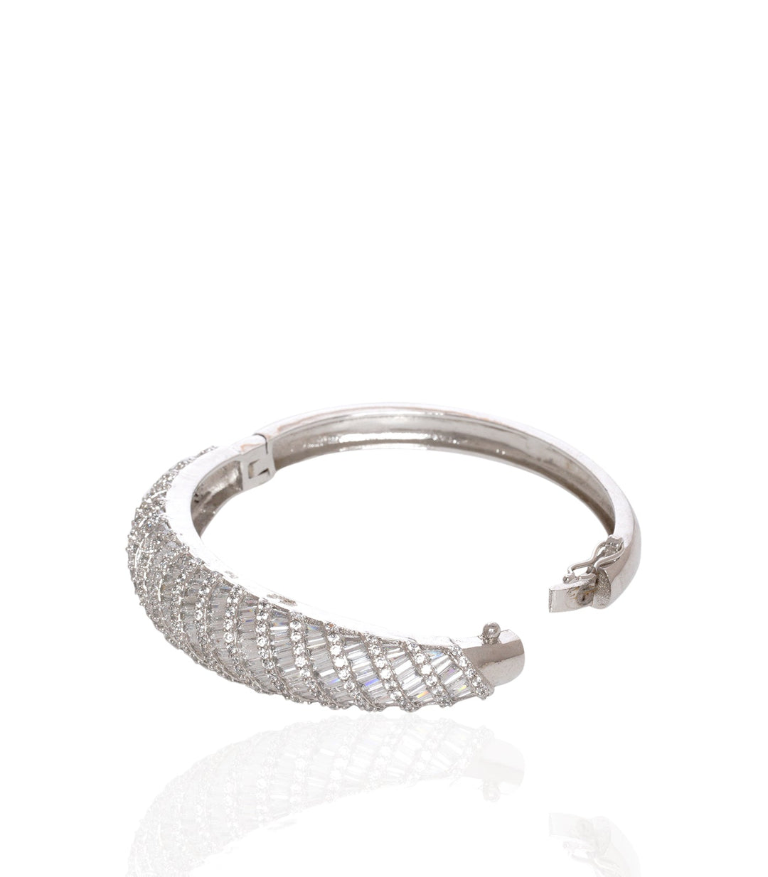 SILVER ZIRCON OPENABLE  BANGLES
