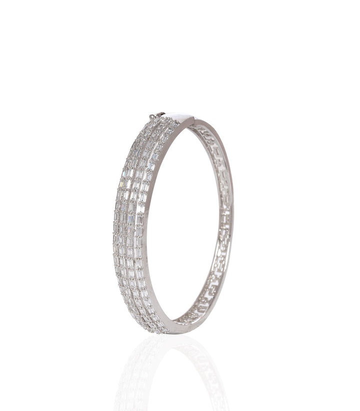 WHITE FINISH ZIRCON BANGLES