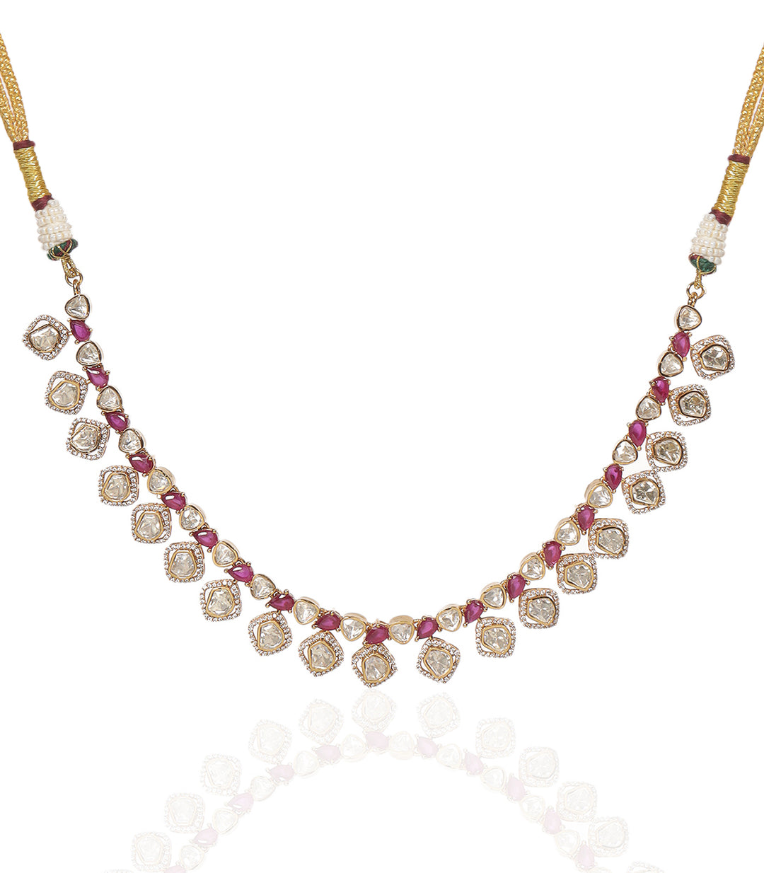 NIHARIKA RUBY POLKI NECKLACE SET
