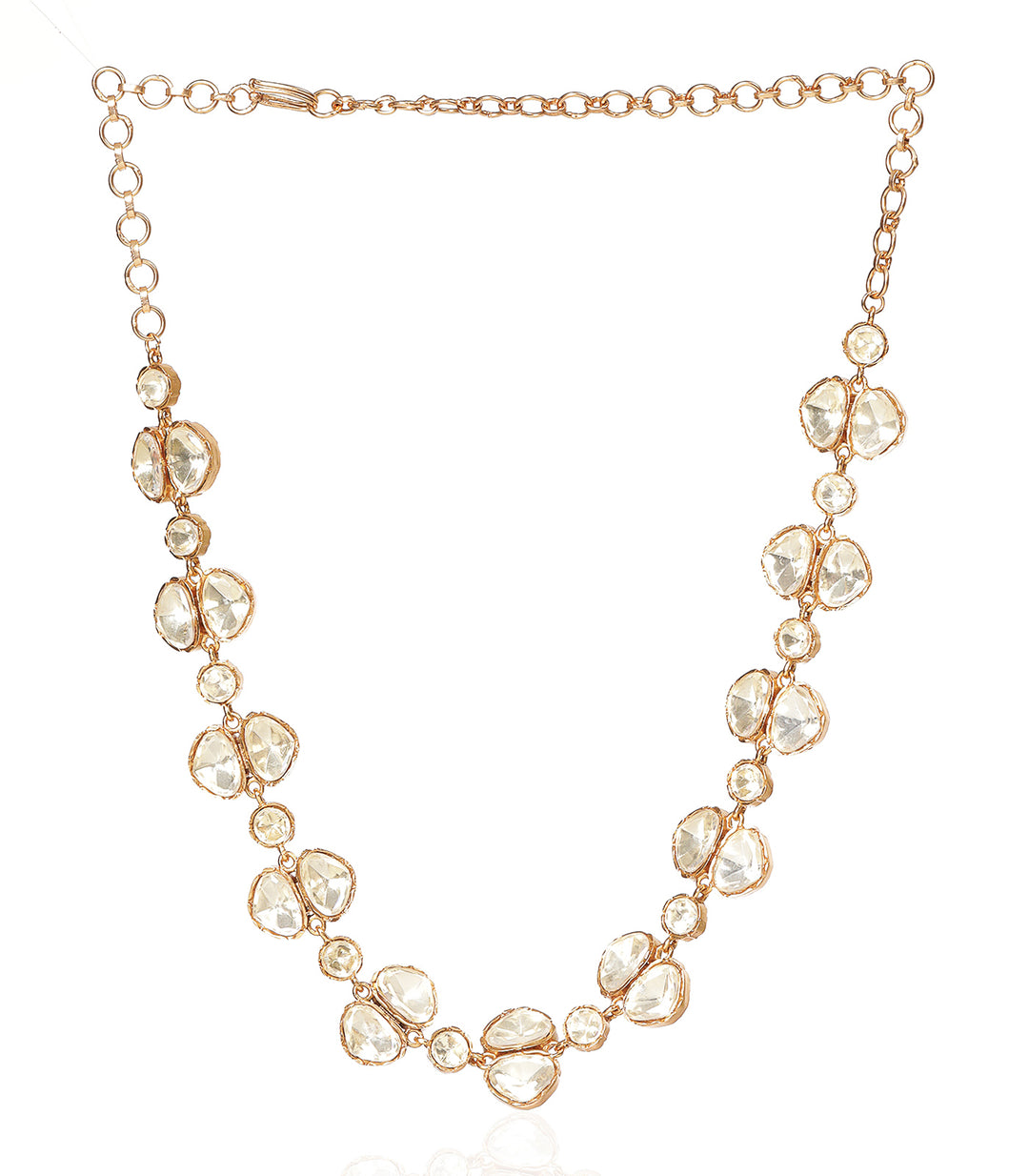 ESTRELLA GOLD PLATED POLKI NECKLACE