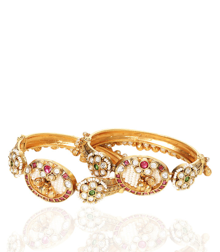 SAMIKA RED & GREEN KUNDAN BANGLES