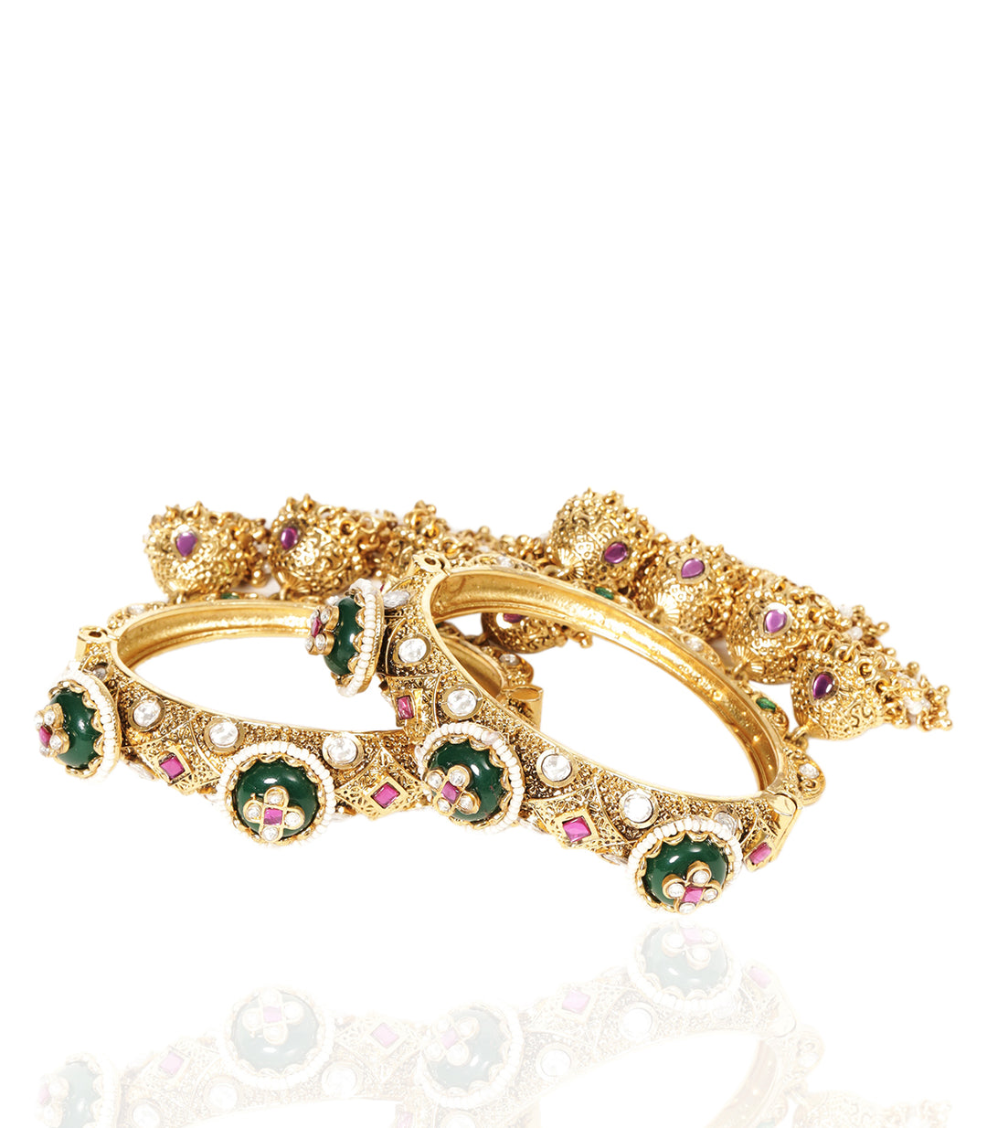 NEHA GREEN KUNDAN BANGLES