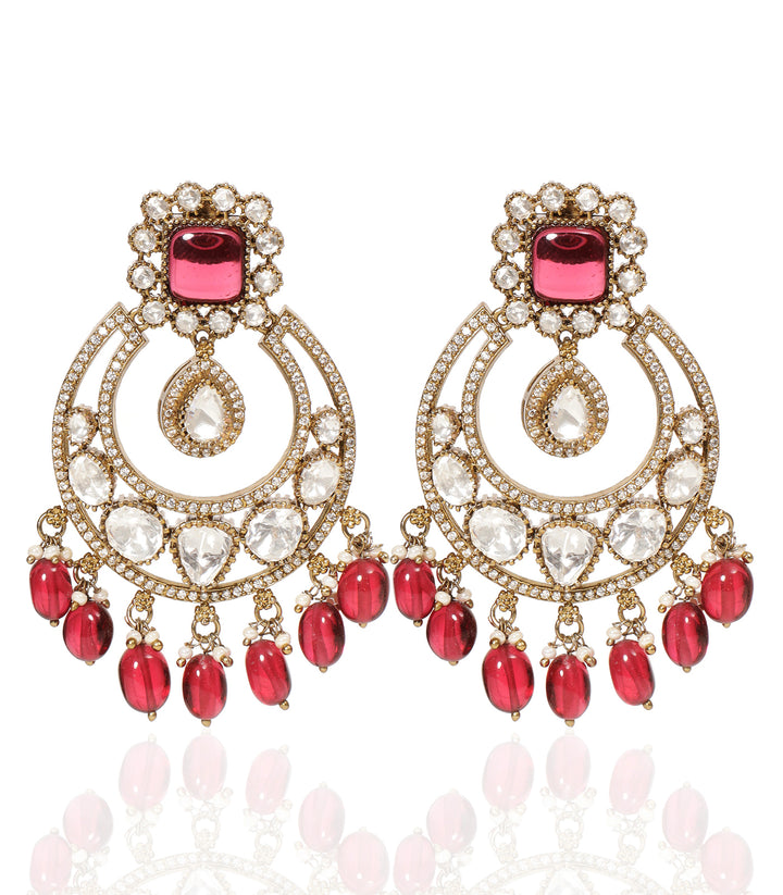 ESHNI RED POLKI CHANDBALI
