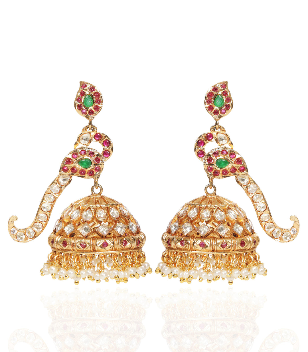 SUMAN RED & GREEN POLKI JHUMKA