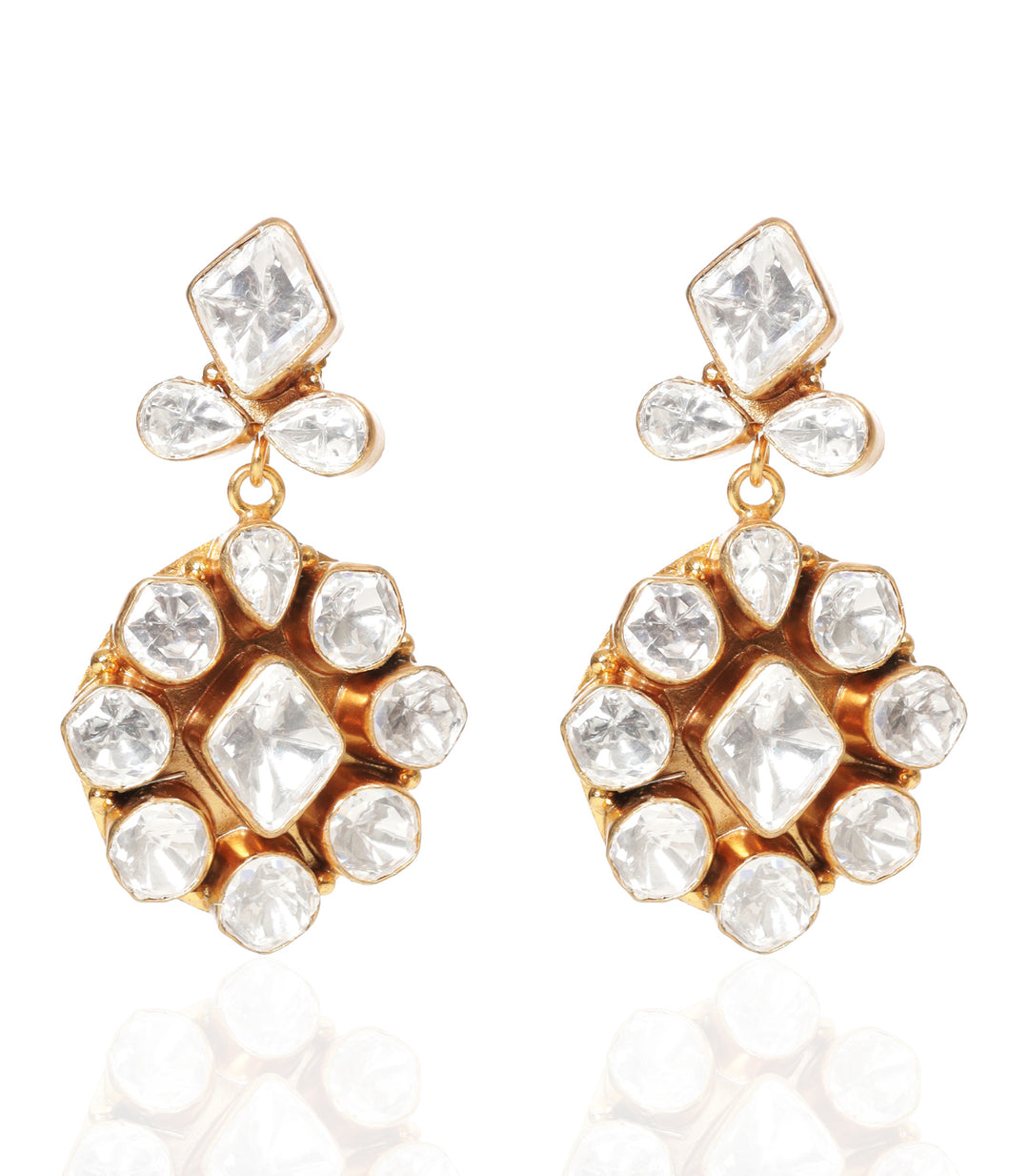 NOOR GOLD PLATED POLKI EARRING