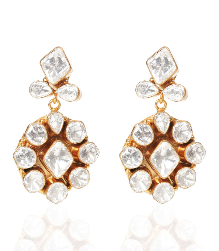 NOOR GOLD PLATED POLKI EARRING