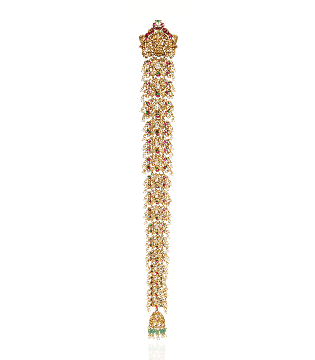 NITARA RED & GREEN GOLD PLATED CHOTI