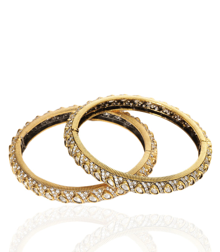 AVLEEN ANTIQUE FINISH POLKI BANGLES