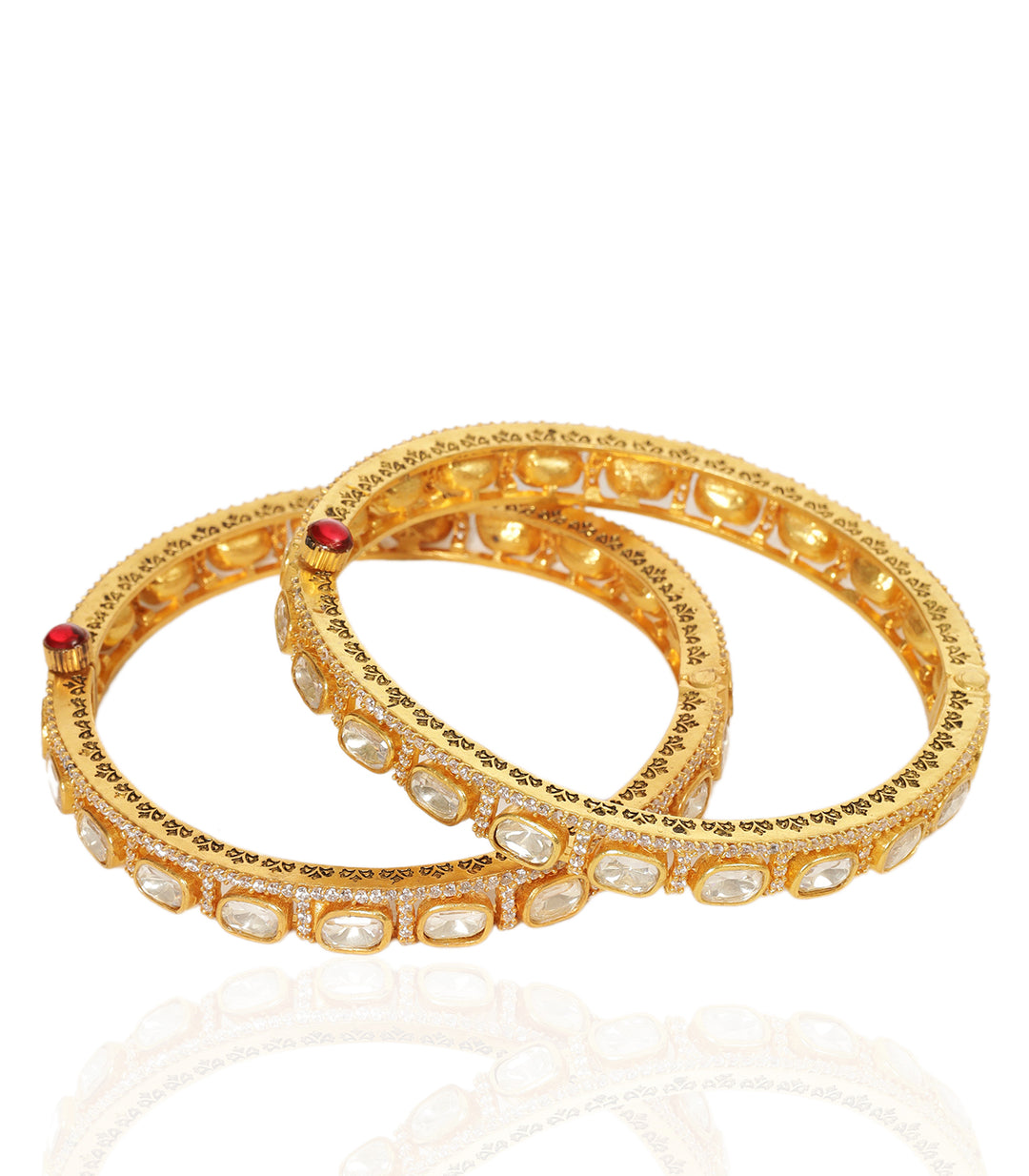 LAVIKA GOLD PLATED MOISSANITE BANGLES