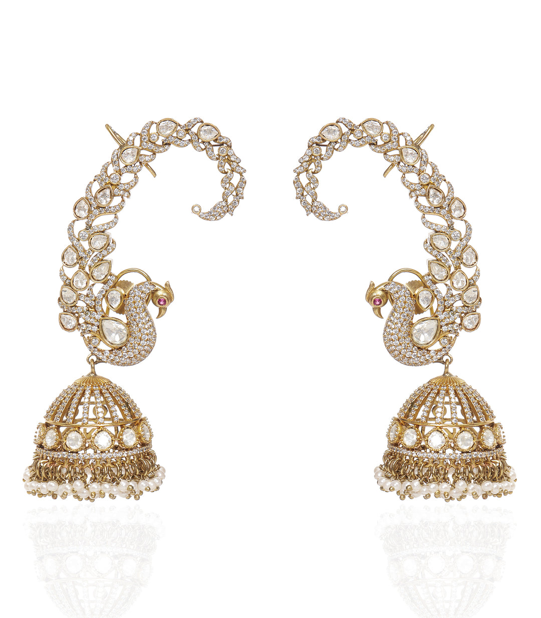 HEMAKANTI ANTIQUE FINISH POLKI EARCUFF JHUMKA