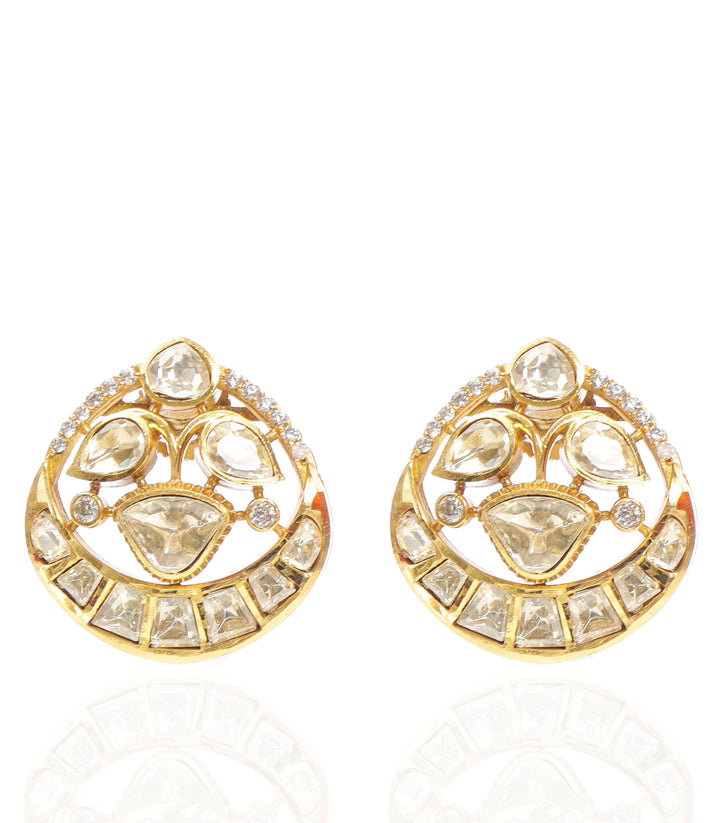 KRSHNAVI GOLD PLATED POLKI STUD