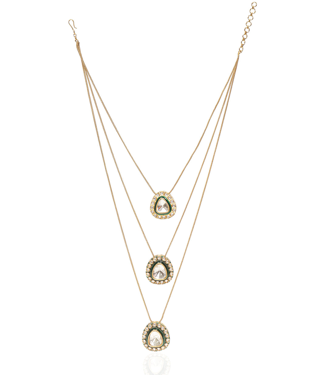 KAVYA GREEN POLKI NECKLACE SET