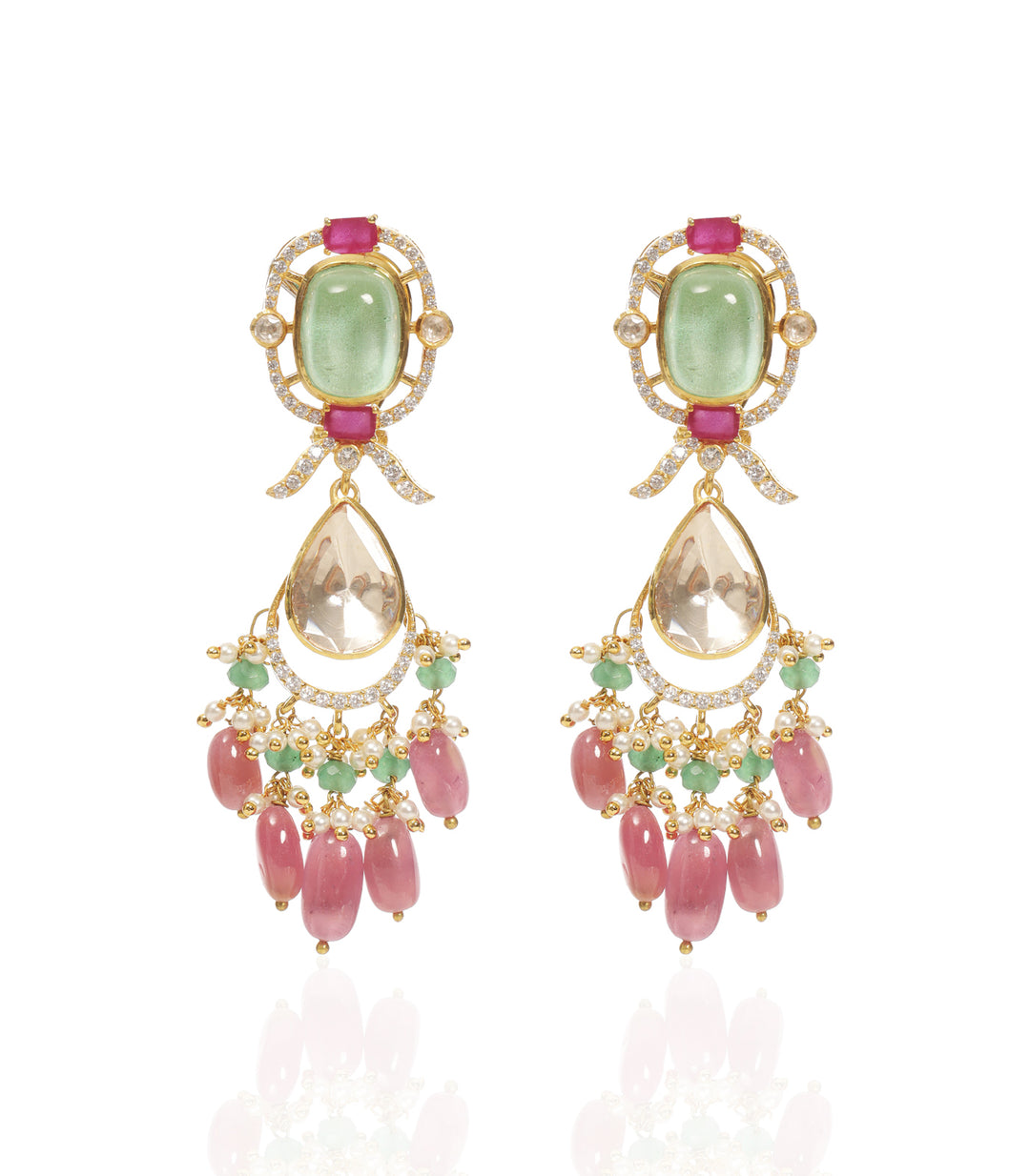 TANIA RED&GREEN MOISSANITE NECKLACE SET
