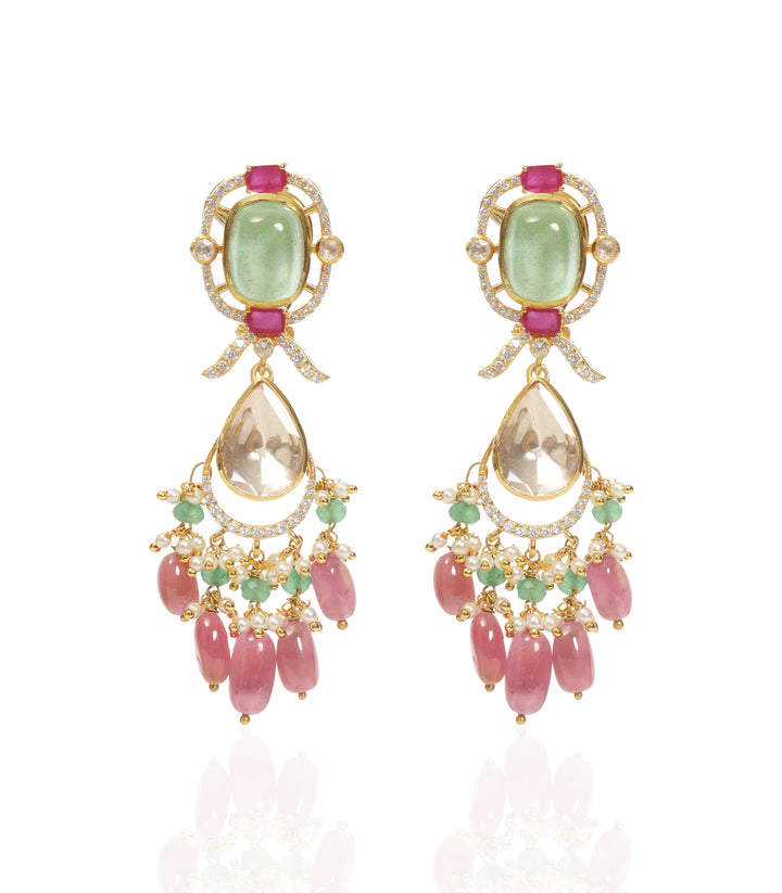 TANIA RED&GREEN MOISSANITE NECKLACE SET
